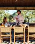 Vaterra Teak And Rattan Patio Dining Table - LOOMLAN - Seasonal Living - Outdoor Dining Tables