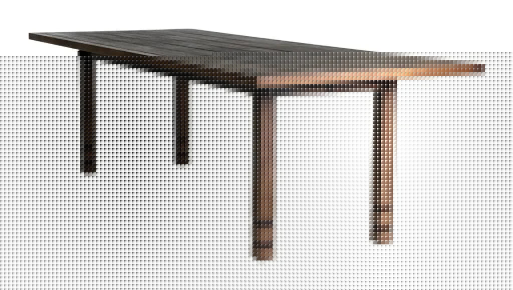 Vaterra Teak And Rattan Patio Dining Table - LOOMLAN - Seasonal Living - Outdoor Dining Tables