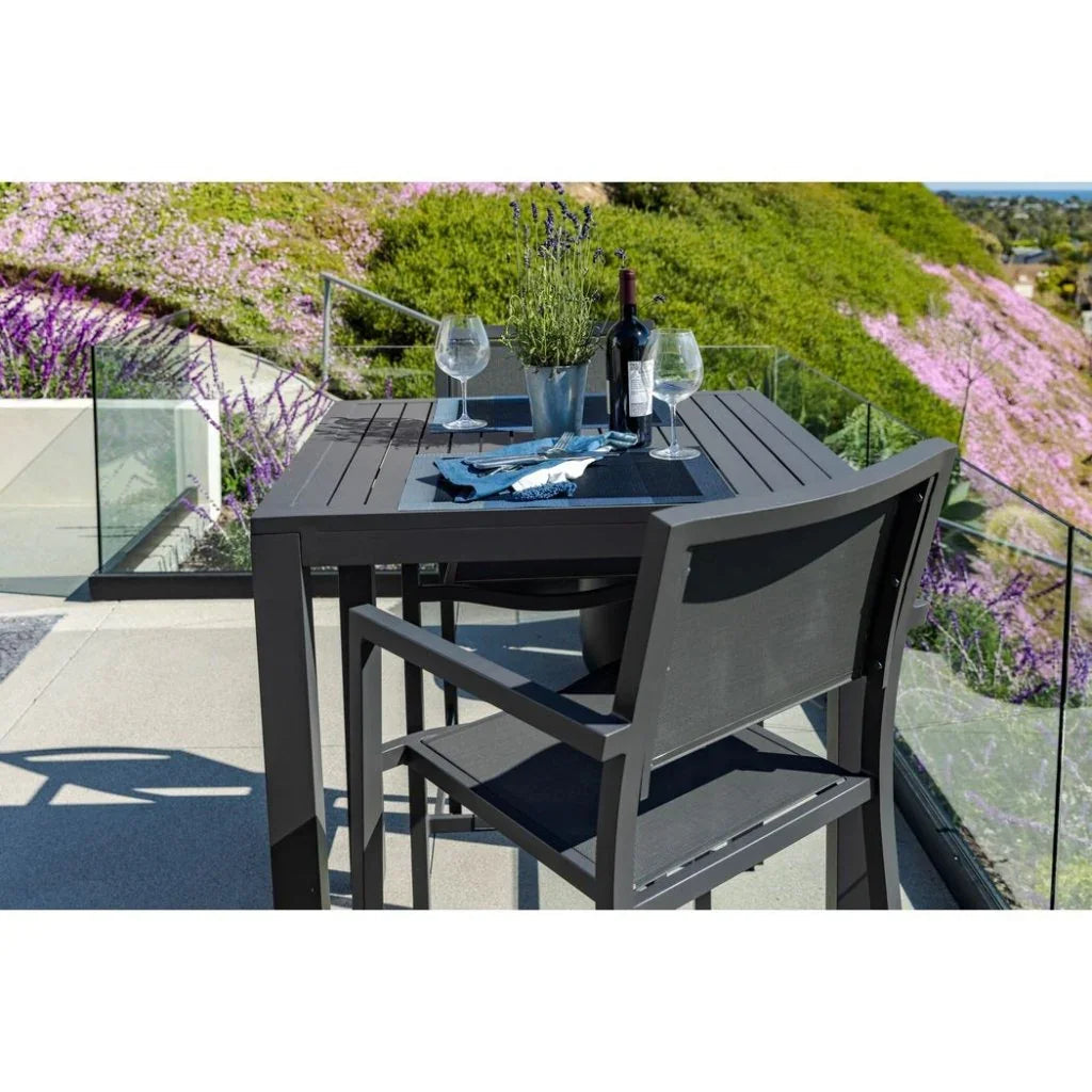 Vegas Aluminum Made Outdoor Pub Table - LOOMLAN - Sunset West - Outdoor Counter Tables