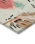 LOOMLAN Rugs Veldorah Ivory Washable Indoor-Outdoor Rug