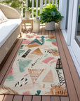 LOOMLAN Rugs Veldorah Ivory Washable Indoor-Outdoor Rug