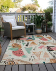LOOMLAN Rugs Veldorah Ivory Washable Indoor-Outdoor Rug