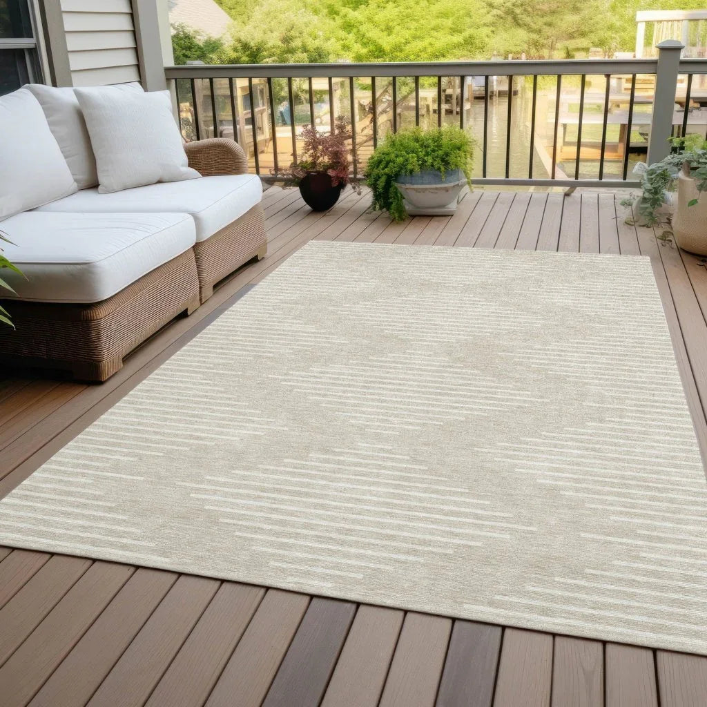 LOOMLAN Rugs Velina Beige Washable Indoor-Outdoor Rug