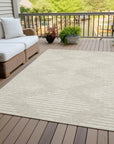 LOOMLAN Rugs Velina Beige Washable Indoor-Outdoor Rug