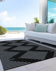 LOOMLAN Rugs Velina Black Washable Indoor-Outdoor Rug
