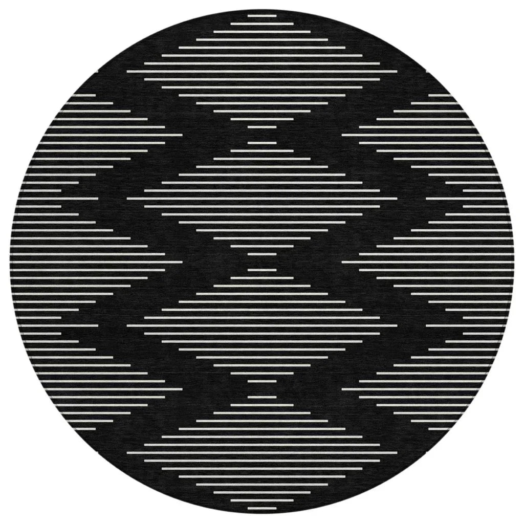 LOOMLAN Rugs Velina Black Washable Indoor-Outdoor Rug