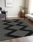 LOOMLAN Rugs Velina Black Washable Indoor-Outdoor Rug