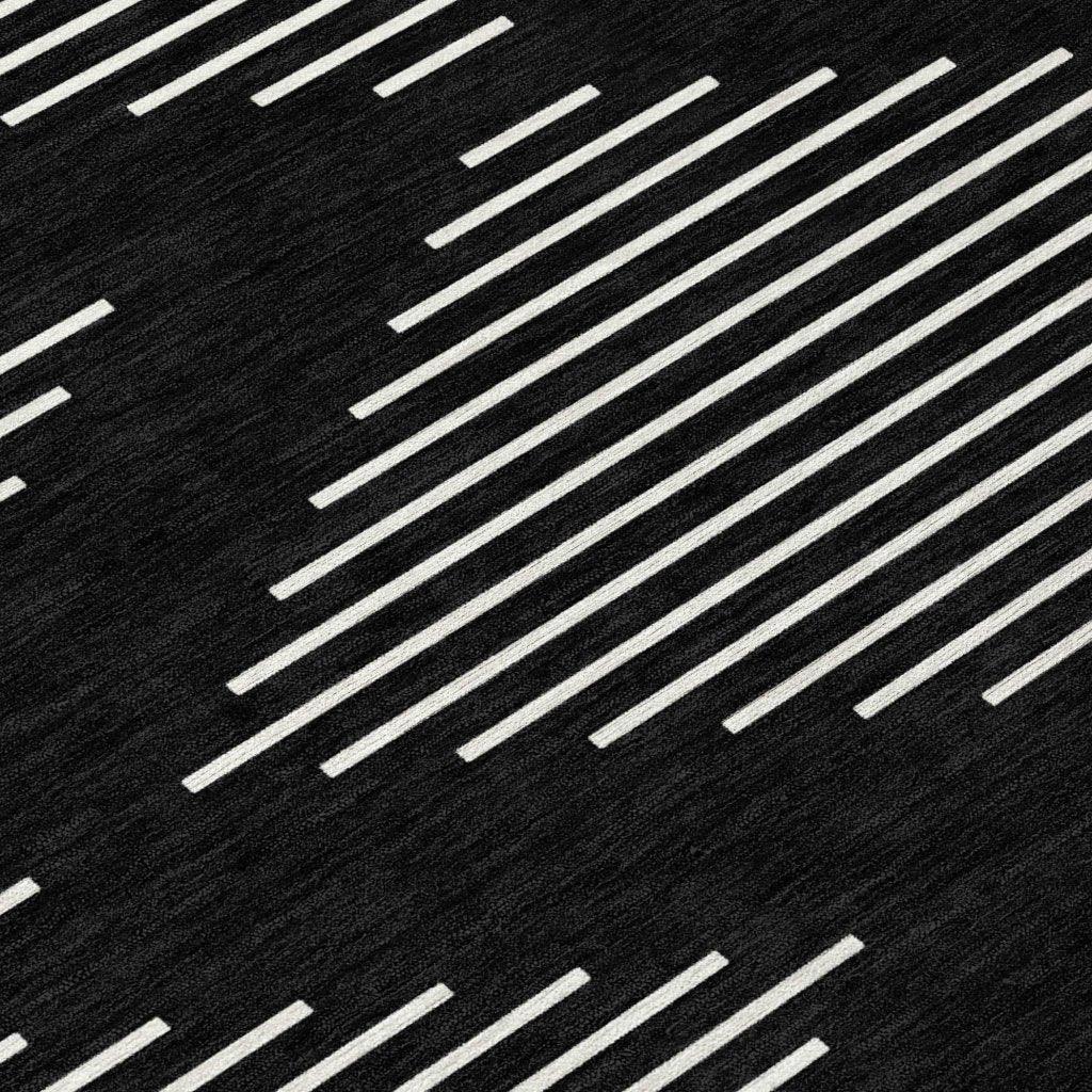 LOOMLAN Rugs Velina Black Washable Indoor-Outdoor Rug