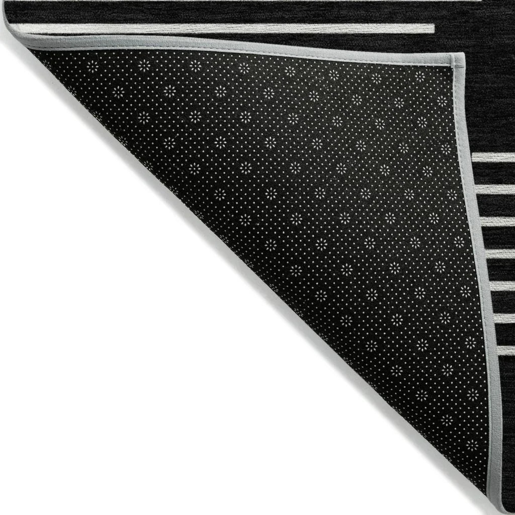 LOOMLAN Rugs Velina Black Washable Indoor-Outdoor Rug