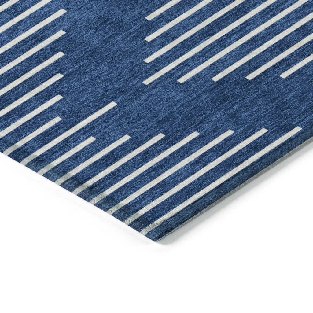 LOOMLAN Rugs Velina Blue Washable Indoor-Outdoor Rug