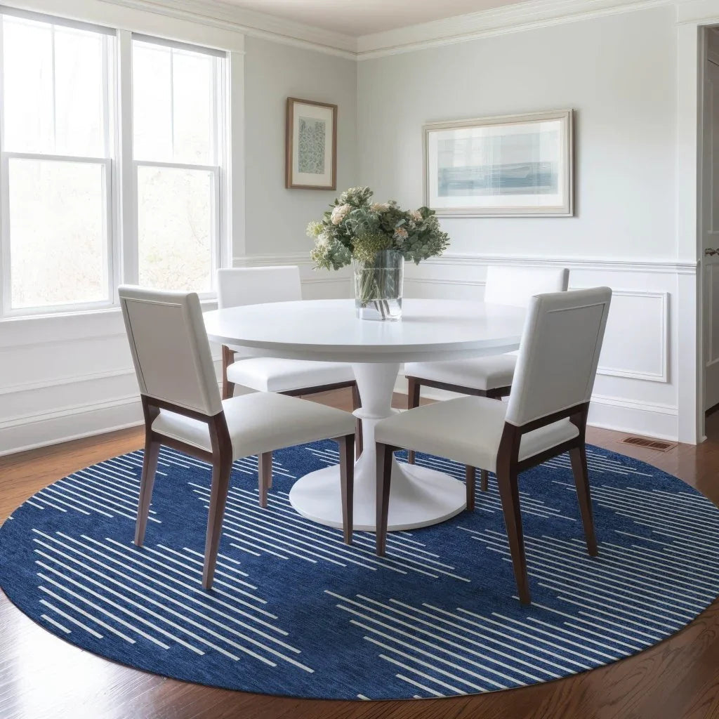 LOOMLAN Rugs Velina Blue Washable Indoor-Outdoor Rug