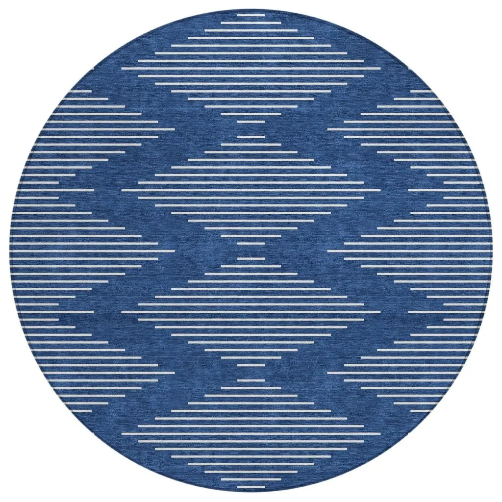 LOOMLAN Rugs Velina Blue Washable Indoor-Outdoor Rug