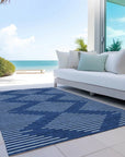 LOOMLAN Rugs Velina Blue Washable Indoor-Outdoor Rug