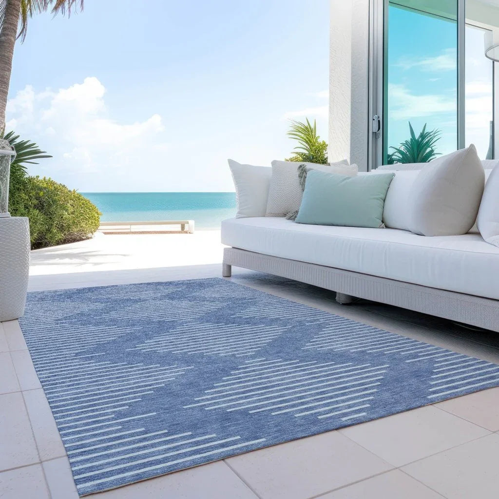 LOOMLAN Rugs Velina Denim Washable Indoor-Outdoor Rug