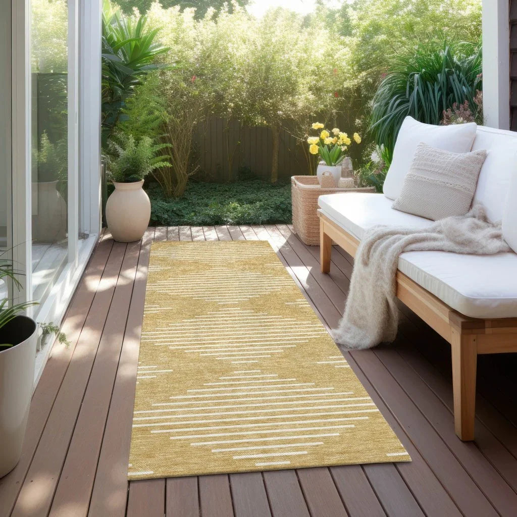 LOOMLAN Rugs Velina Gold Washable Indoor-Outdoor Rug
