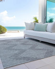 LOOMLAN Rugs Velina Gray Washable Indoor-Outdoor Rug