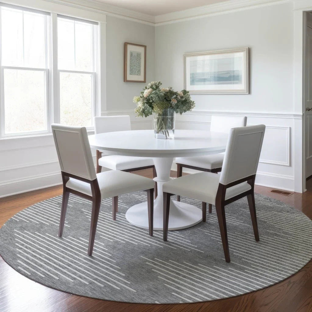 LOOMLAN Rugs Velina Gray Washable Indoor-Outdoor Rug