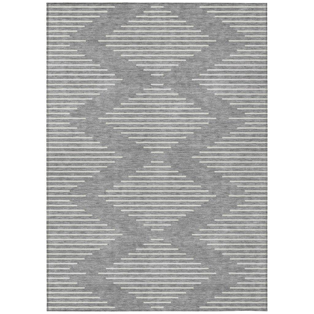 LOOMLAN Rugs Velina Gray Washable Indoor-Outdoor Rug