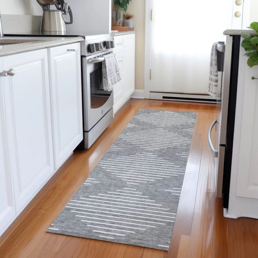 LOOMLAN Rugs Velina Gray Washable Indoor-Outdoor Rug