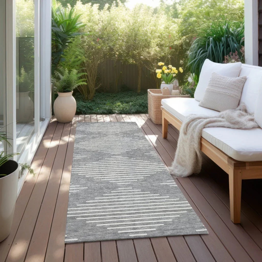LOOMLAN Rugs Velina Gray Washable Indoor-Outdoor Rug