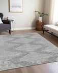 LOOMLAN Rugs Velina Gray Washable Indoor-Outdoor Rug