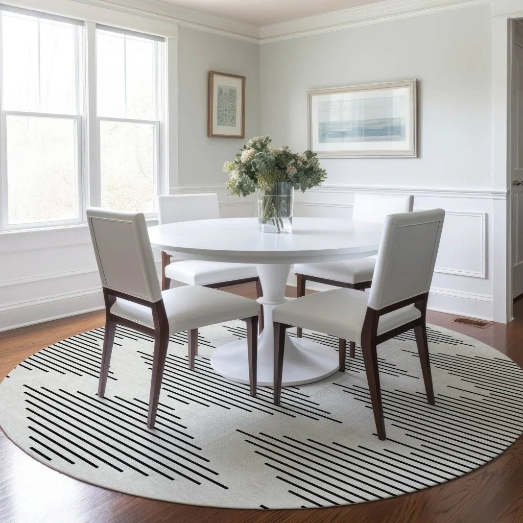 LOOMLAN Rugs Velina Ivory Washable Indoor-Outdoor Rug