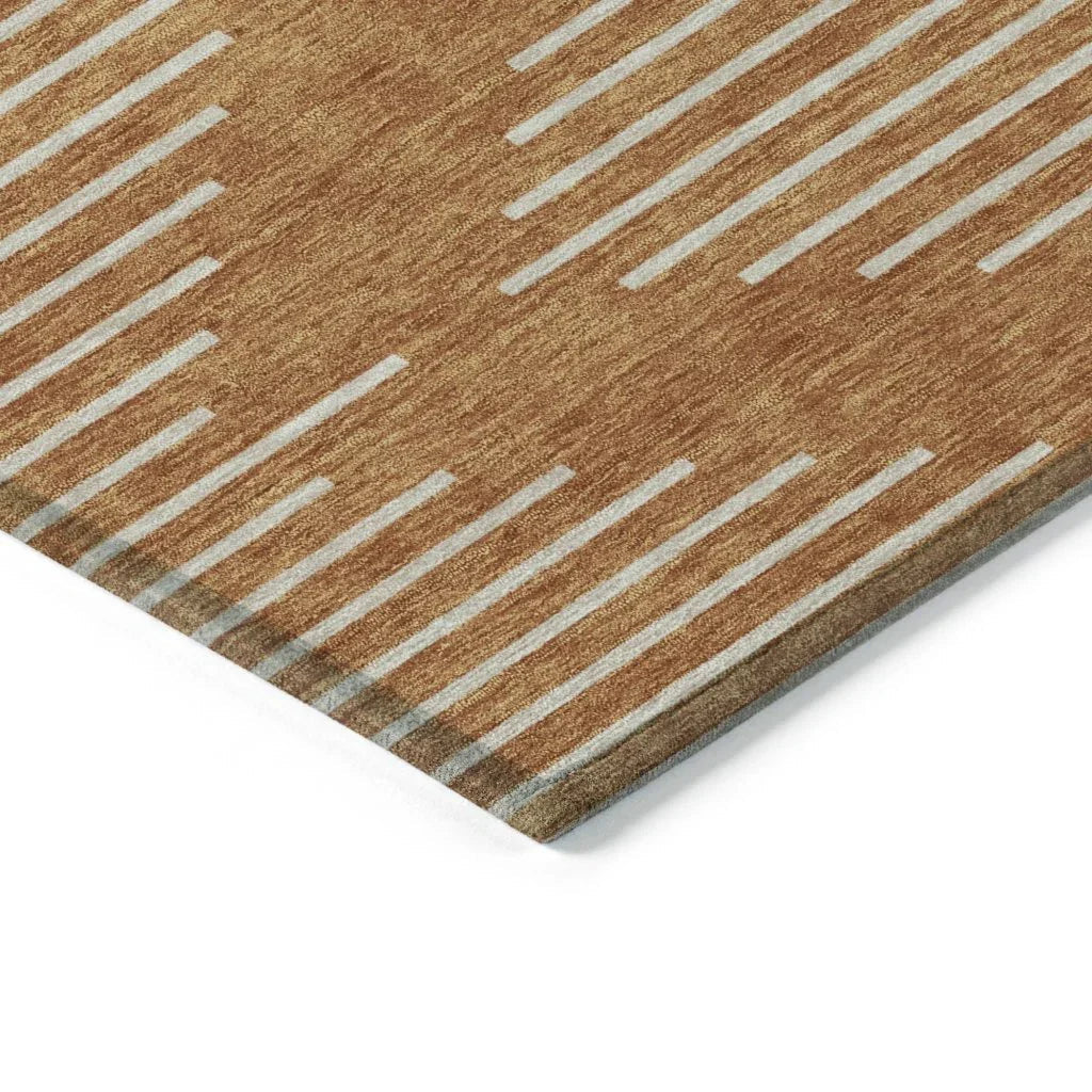LOOMLAN Rugs Velina Orange Washable Indoor-Outdoor Rug
