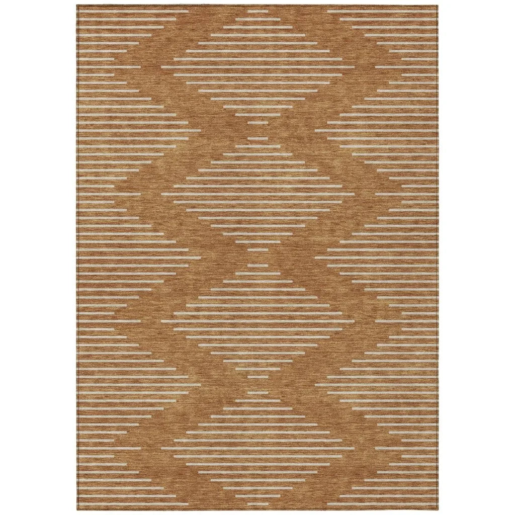 LOOMLAN Rugs Velina Orange Washable Indoor-Outdoor Rug