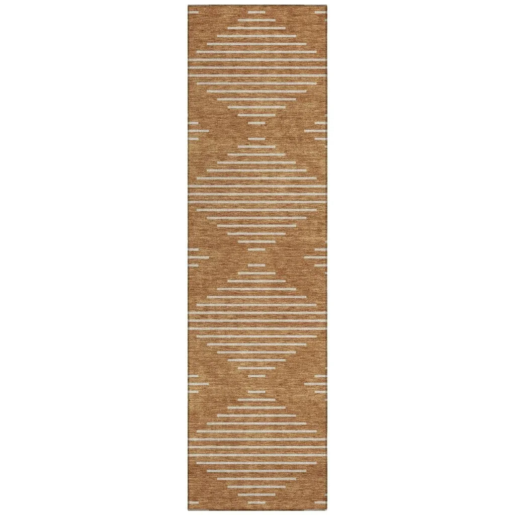 LOOMLAN Rugs Velina Orange Washable Indoor-Outdoor Rug