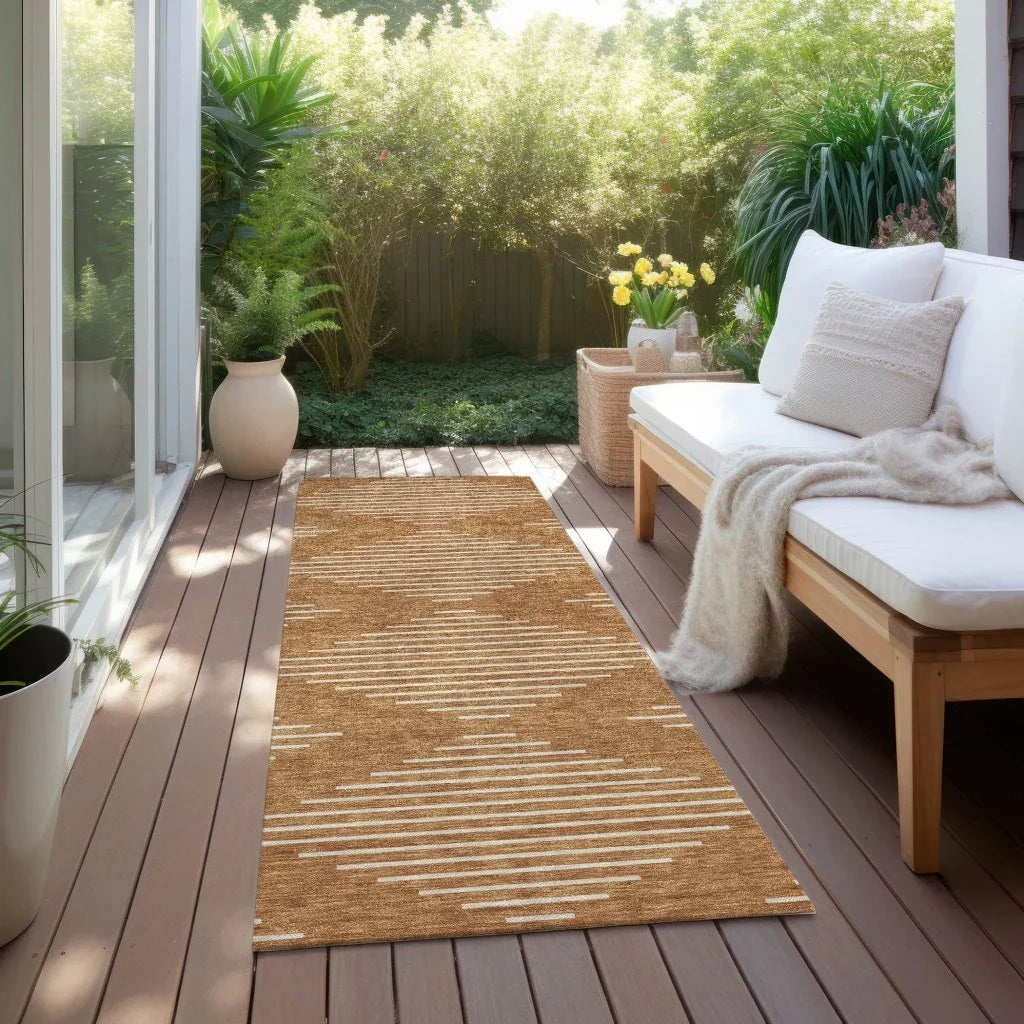 LOOMLAN Rugs Velina Orange Washable Indoor-Outdoor Rug