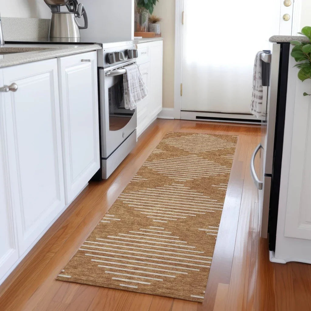 LOOMLAN Rugs Velina Orange Washable Indoor-Outdoor Rug