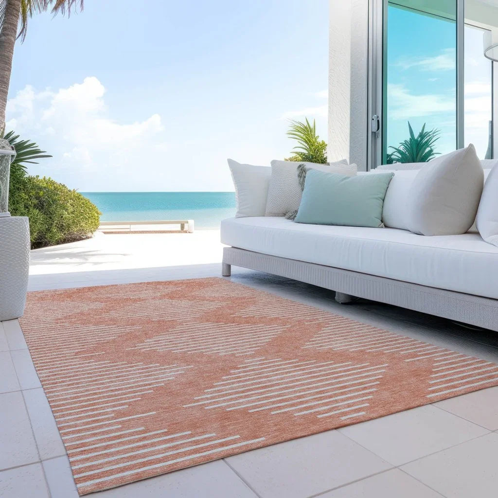 LOOMLAN Rugs Velina Salmon Washable Indoor-Outdoor Rug
