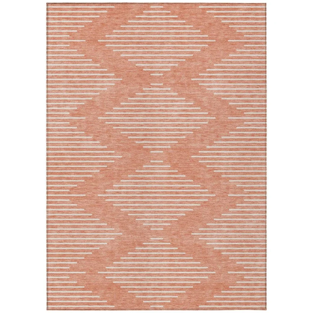 LOOMLAN Rugs Velina Salmon Washable Indoor-Outdoor Rug