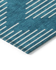 LOOMLAN Rugs Velina Teal Washable Indoor-Outdoor Rug