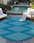 LOOMLAN Rugs Velina Teal Washable Indoor-Outdoor Rug