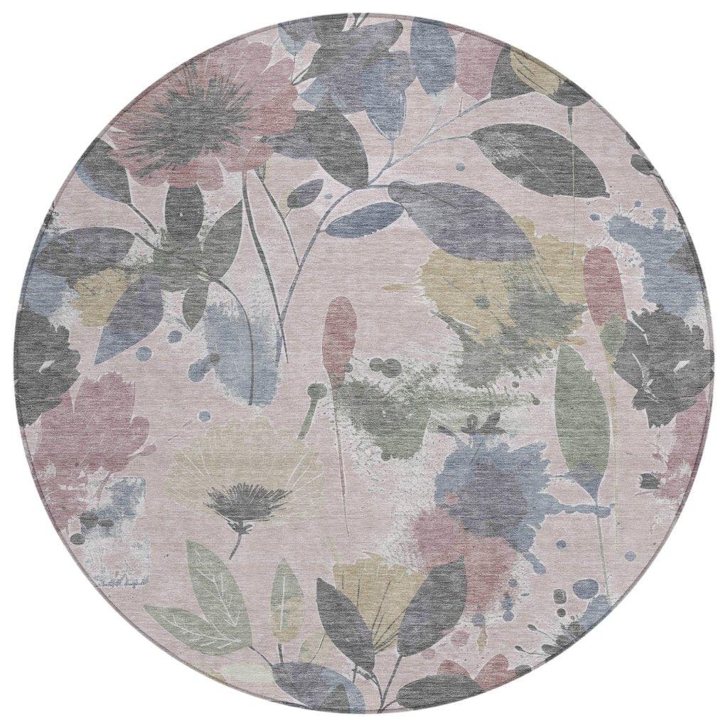 LOOMLAN Rugs Velustre Pink Washable Indoor-Outdoor Rug