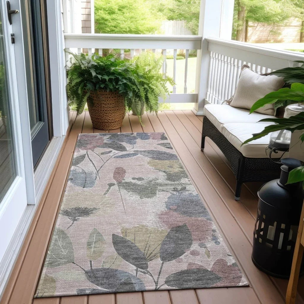 LOOMLAN Rugs Velustre Pink Washable Indoor-Outdoor Rug