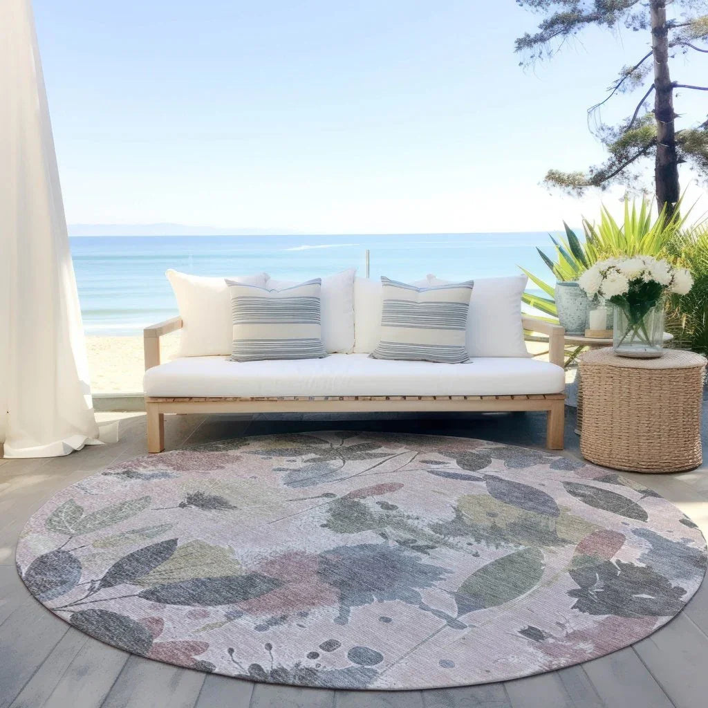 LOOMLAN Rugs Velustre Pink Washable Indoor-Outdoor Rug