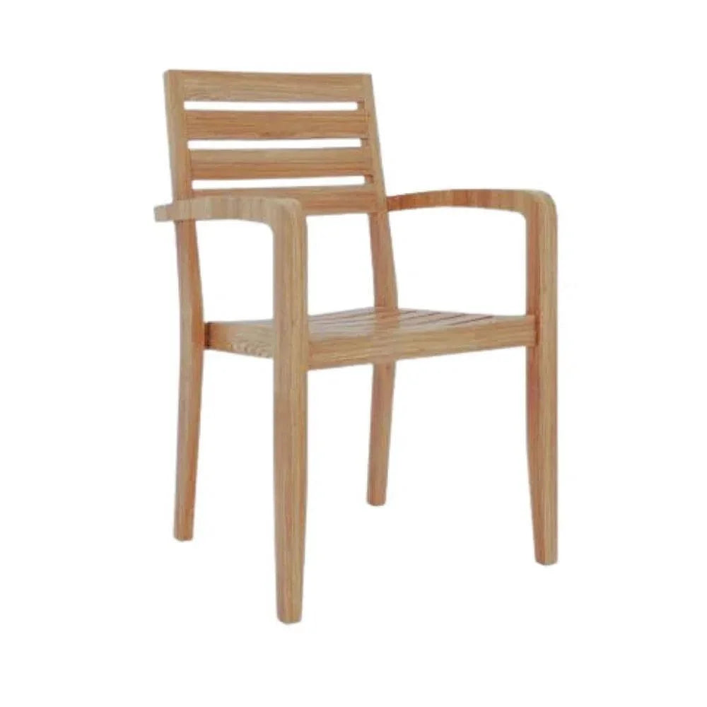 HiTeak Venice 5PC Outdoor Extendable Table Stacking Chairs
