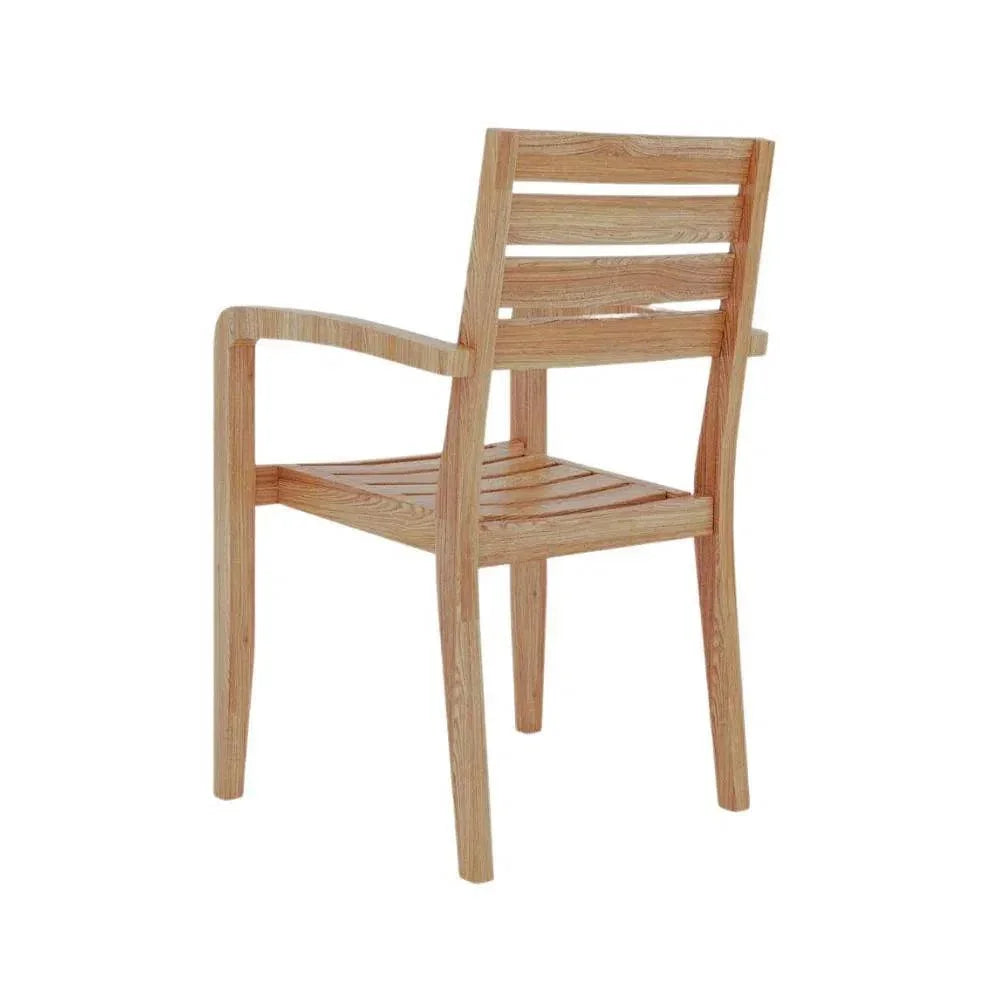 HiTeak Venice 5PC Outdoor Extendable Table Stacking Chairs