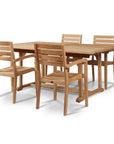 Venice Teak Patio Rectangular Dining Set 5PC - LOOMLAN - HiTeak - Outdoor Dining Sets