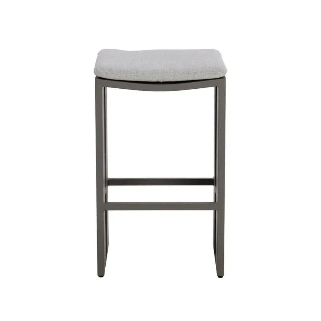 Verin Fabric Streamlined Outdoor Barstool - LOOMLAN - SUNPAN - Outdoor Bar Stools