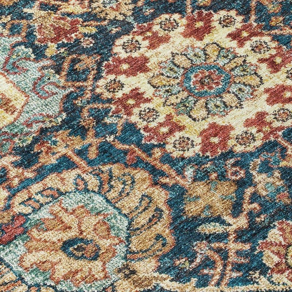 LOOMLAN Rugs Verona Blue Washable Indoor-Outdoor Rug