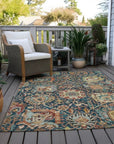 LOOMLAN Rugs Verona Blue Washable Indoor-Outdoor Rug