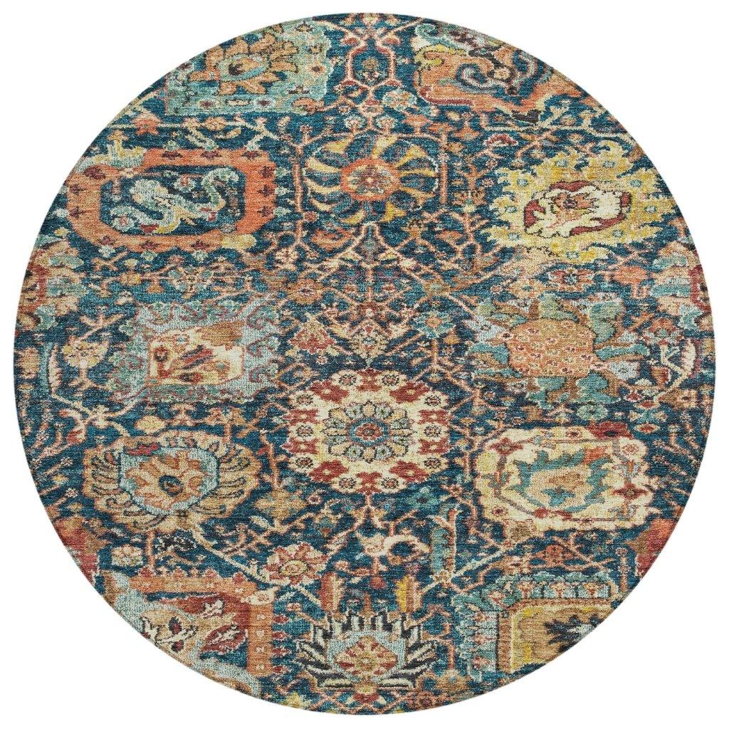 LOOMLAN Rugs Verona Blue Washable Indoor-Outdoor Rug