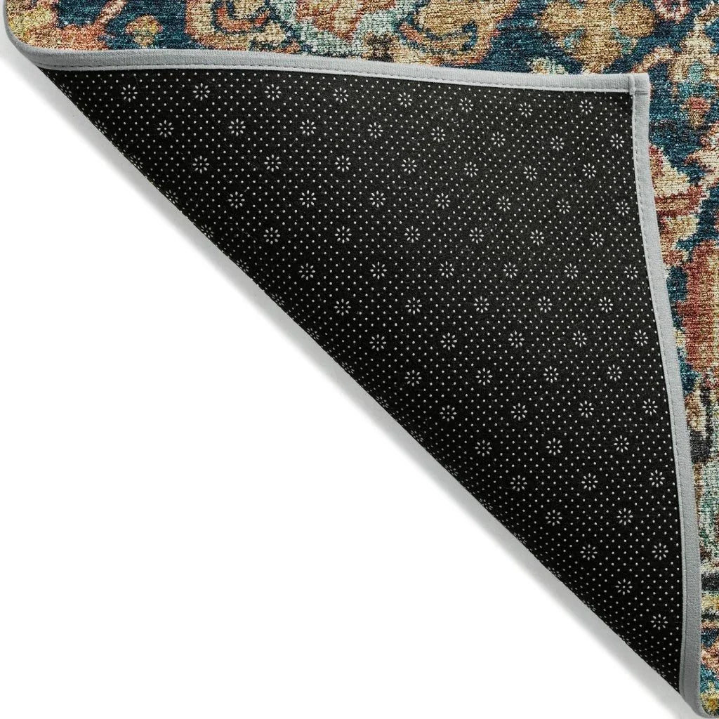LOOMLAN Rugs Verona Blue Washable Indoor-Outdoor Rug