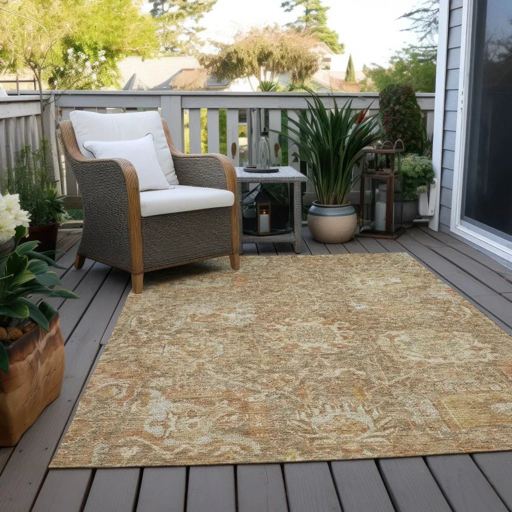 LOOMLAN Rugs Verona Brown Washable Indoor-Outdoor Rug