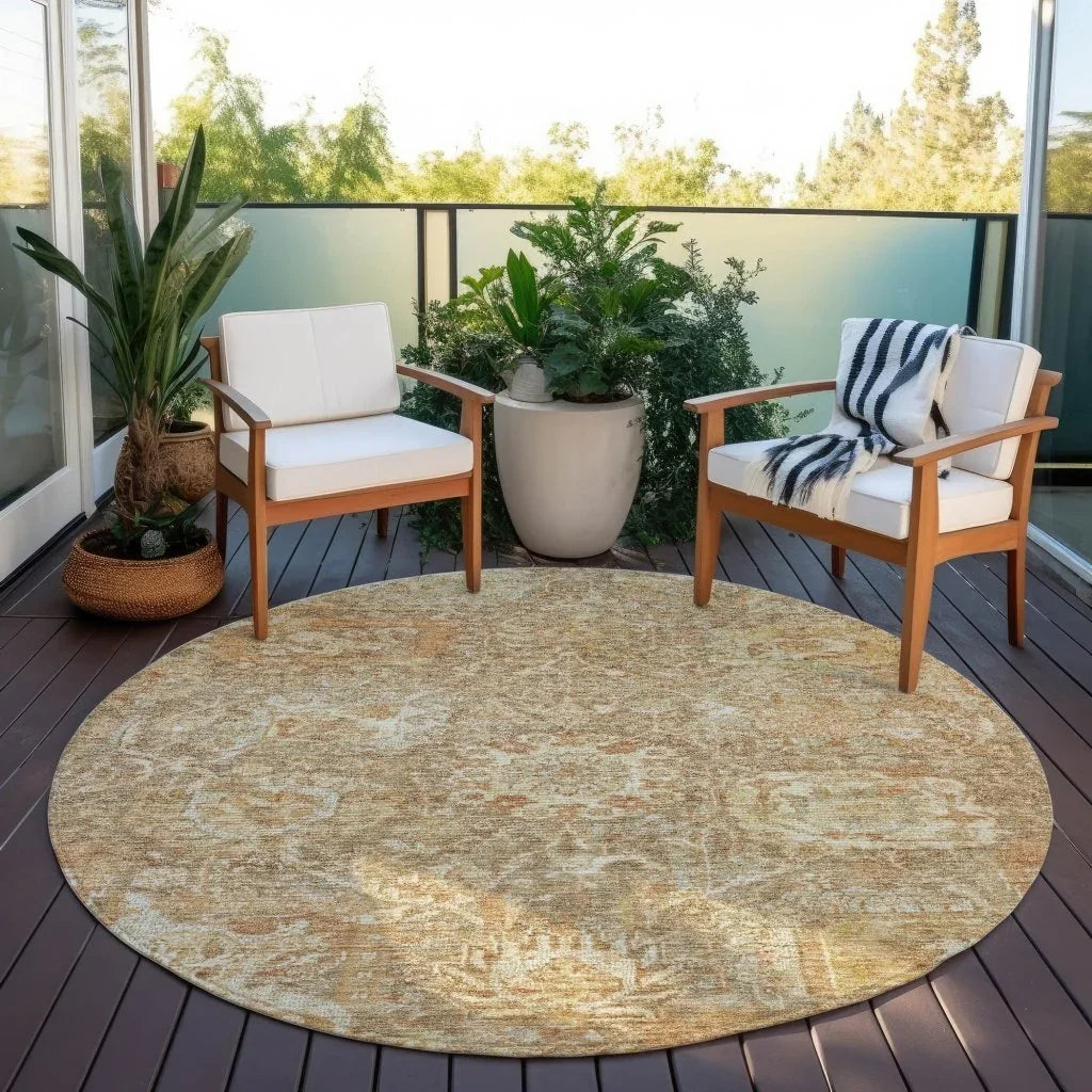 LOOMLAN Rugs Verona Brown Washable Indoor-Outdoor Rug