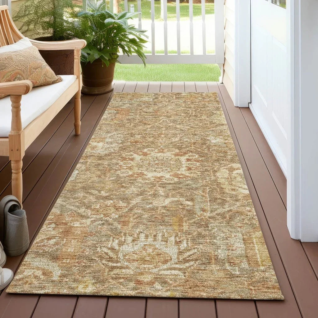 LOOMLAN Rugs Verona Brown Washable Indoor-Outdoor Rug