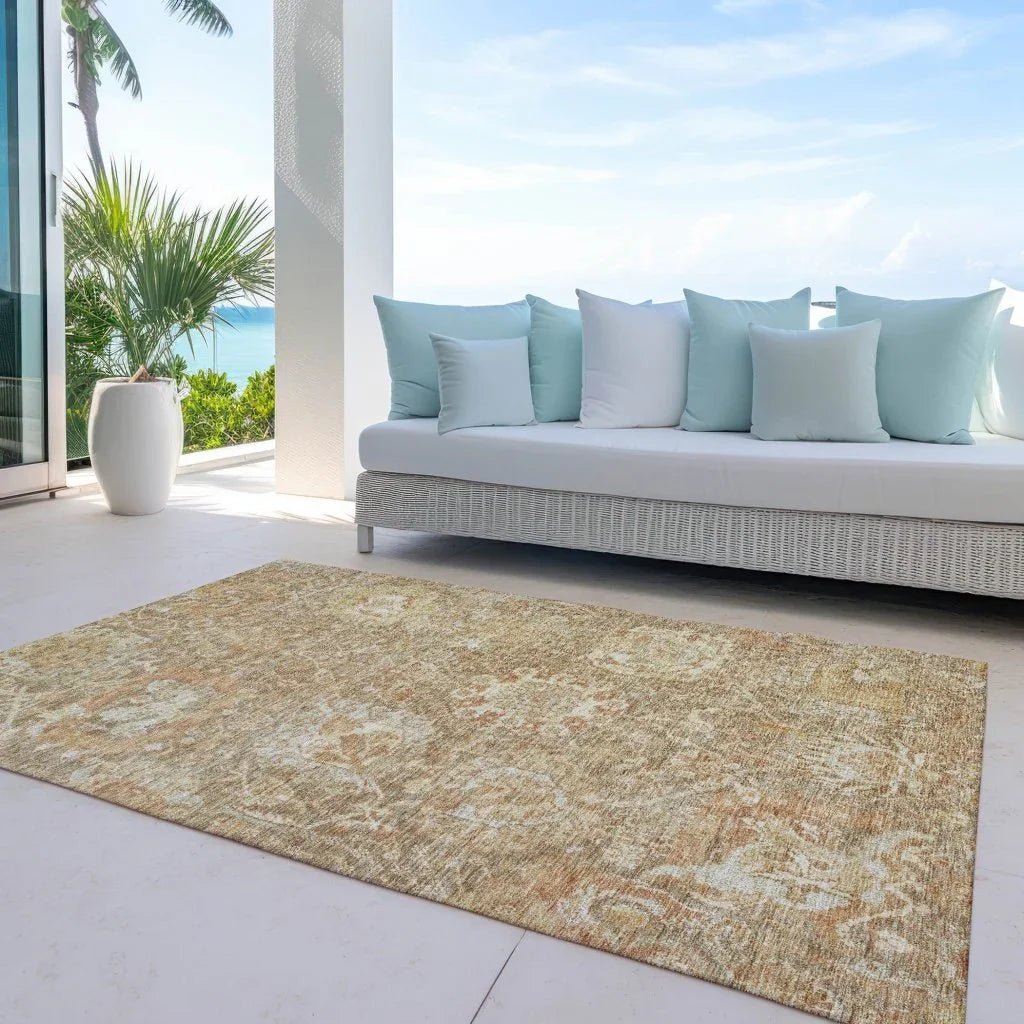LOOMLAN Rugs Verona Brown Washable Indoor-Outdoor Rug
